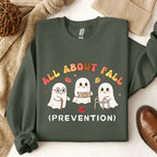 Cute Fall Prevention Ghost Sweatshirt for Nursing Occupational Therapy Halloween Outfits