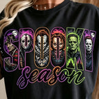 Retro Horror Spooky Season Graphic Tee for Halloween Movie Night Style