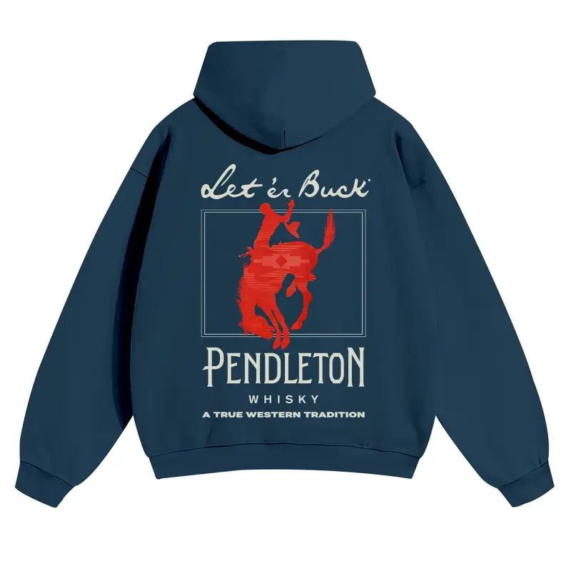 Western Rodeo Graphic Hoodie for Cowboy Streetwear and Casual Outdoor Outfits