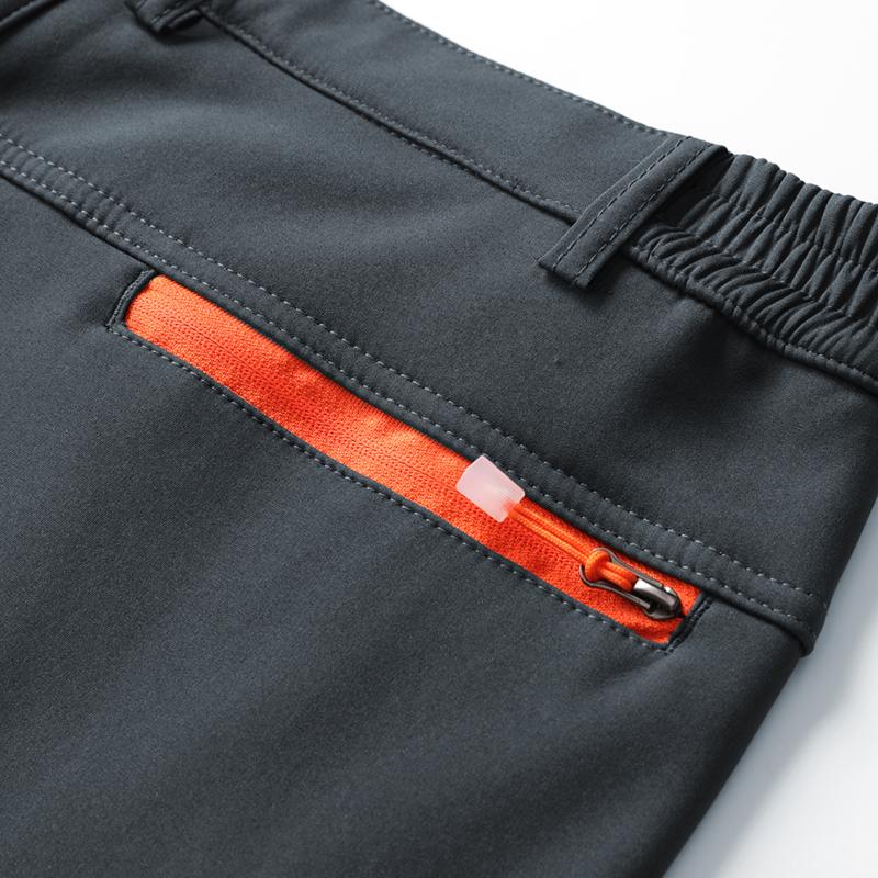 Men's Waterproof Fleece-Lined Softshell Thermal Pants with Zip Pockets