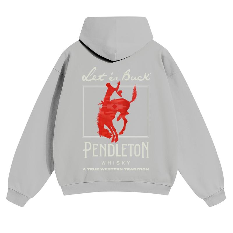Western Rodeo Graphic Hoodie for Cowboy Streetwear and Casual Outdoor Outfits