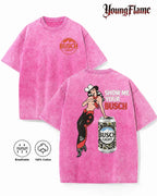 Vintage Pin-Up Beer Graphic Tee for Dive Bar Nights and Retro Streetwear