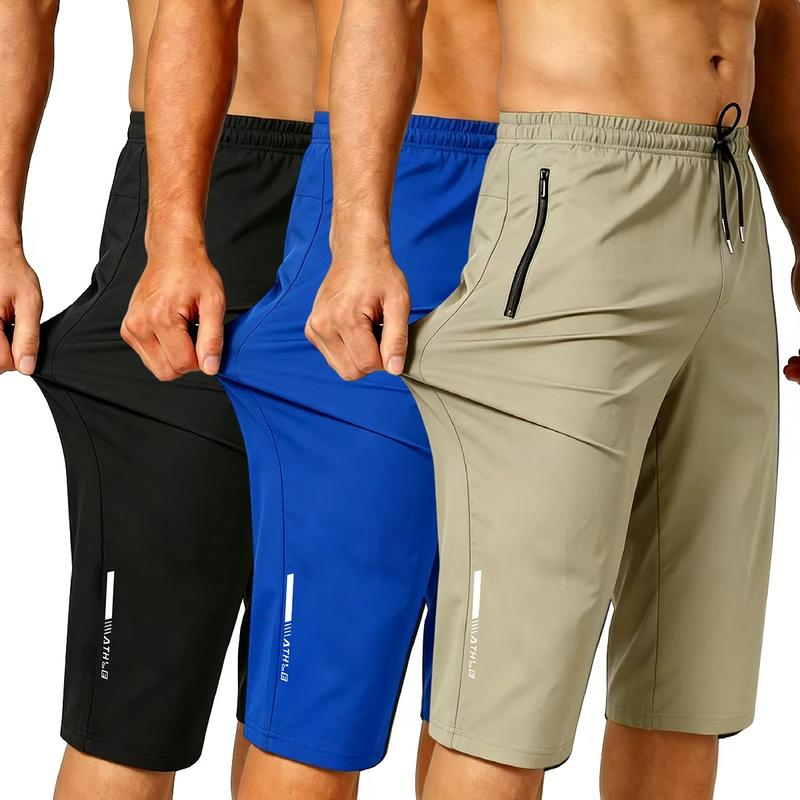 Men’s High Stretch Summer Capri Shorts for Running Workout and Casual Wear