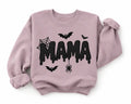 Halloween Mama Embroidered Sweatshirt Spooky Seasonal Graphic Pullover for Women
