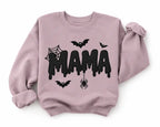 Halloween Mama Embroidered Sweatshirt Spooky Seasonal Graphic Pullover for Women