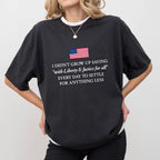 "Liberty & Justice For All" Bold Patriotic Statement Tee - Vintage American Flag Graphic Shirt