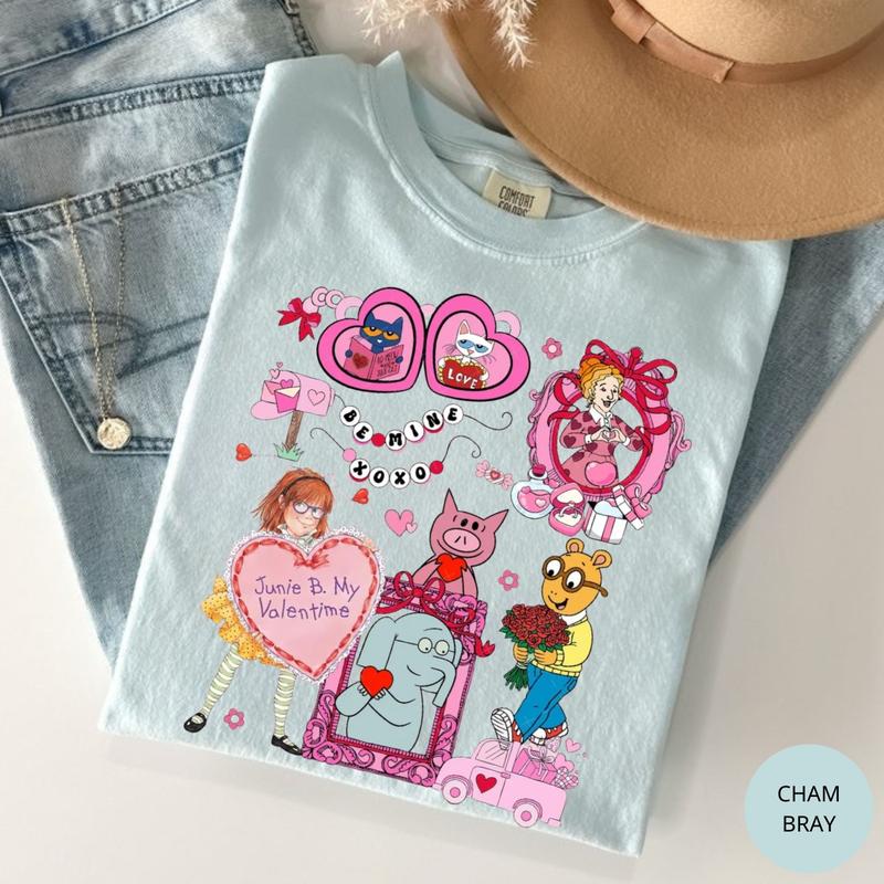 Library & Teacher Valentine Shirt: Coquette Book Characters Tee