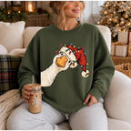 Funny Christmas Goose Sweatshirt for Holiday Parties and Cozy Winter Outfits