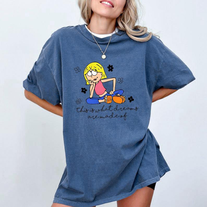 MadFits Washed Blue What Dreams Are Made Of Y2K Retro Tee Lifestyle Front View