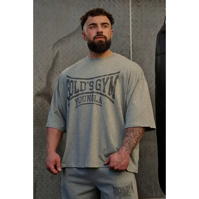 Vintage Gym Inspired Oversized Graphic T-Shirt for Strength Training Streetwear Style