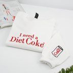 Embroidered "I Need a Diet Coke" Sweatshirt | Sarcastic Caffeine Lover Crewneck