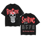 The Starving Skeleton: Brook "SoulKing Tour" Vintage Washed Anime Graphic Tee