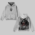 Dark Fantasy Skull King Washed Oversized Graphic T-Shirt