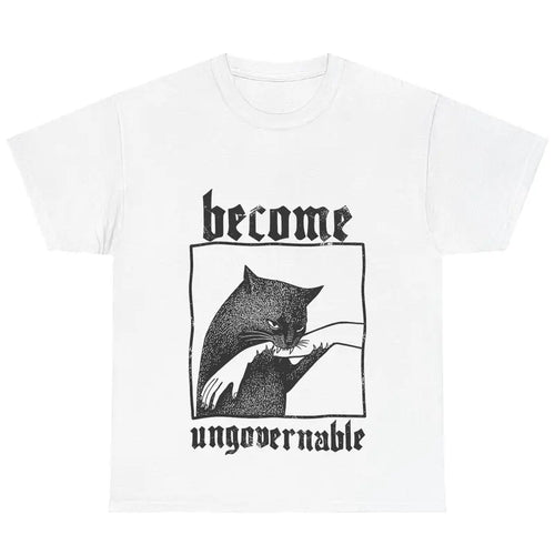 Become Ungovernable Funny Cat Graphic T-Shirt for Pet Lovers