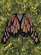 Monarch Butterfly Wings Knit Cardigan for Vacation and Festival Outfits