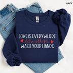 "Love & Flu" Funny School Nurse Sweatshirt | Teacher Valentine Crewneck