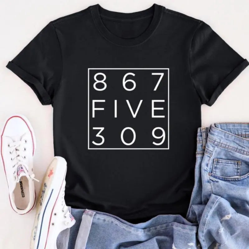 Classic 80s Nostalgia: The Iconic 867-5309 Jenny Musical Statement Tee