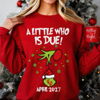 Funny Christmas Pregnancy Announcement Sweatshirt for Moms-To-Be Due May 2027 Reveal