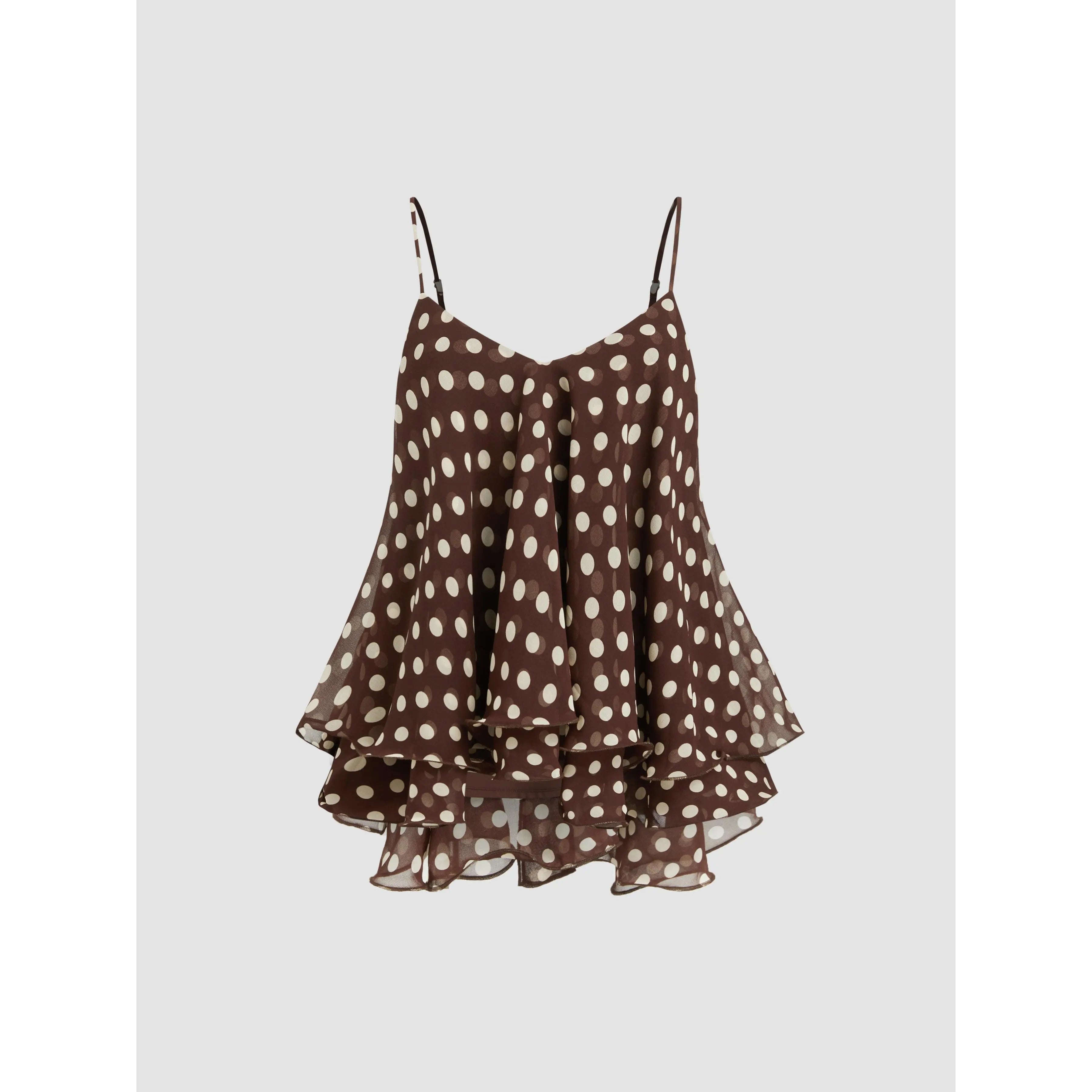 Layered Ruffle Cami Top for Women with Elegant Summer Vacation Style