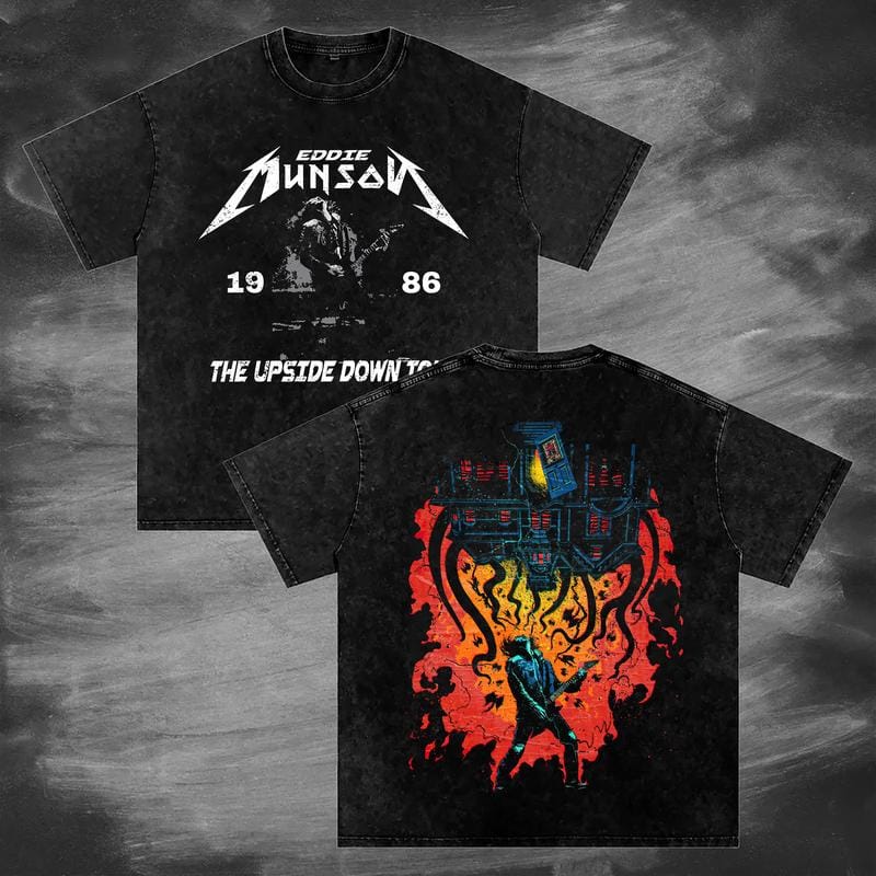 Retro Eddie Munson 2 sides Shirt, Eddie Upside Down Graphic Sweatshirt, Hoodie