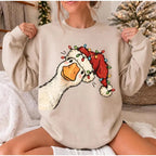 Funny Christmas Goose Sweatshirt for Holiday Parties and Cozy Winter Outfits