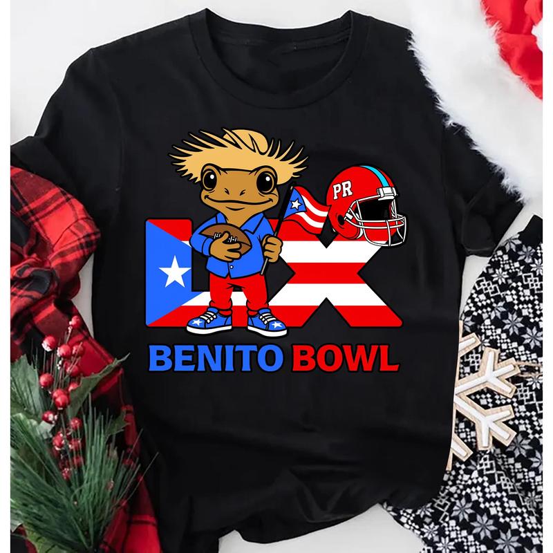 Benito Bowl Bunny Shirt – Funny Holiday Print + Football Touch Down. Perfect Gift for Family/BF/GF