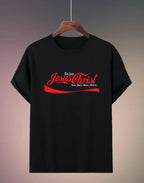 Pop Culture Parody: "Enjoy Jesus Christ" Vintage Soda Script Statement Tee