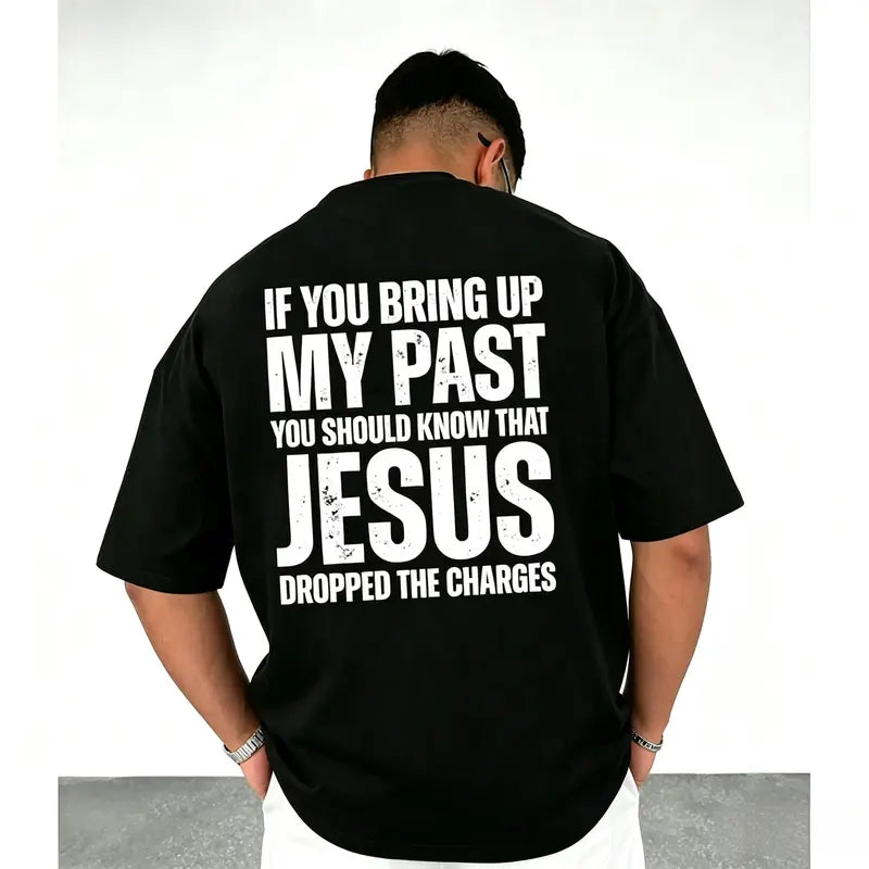 Funny Jesus Dropped The Charges Graphic Tee for Faith Humor Streetwear