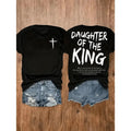 Royal Identity: "Daughter of the King" Double-Sided Christian Graphic Cotton Tee