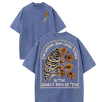 Gothic Romance: "Darkest Parts" Ribcage & Sunflower Streetwear Tee