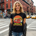 "Jesus Has Your Back" Retro Jiu-Jitsu Submission Christian Graphic Tee