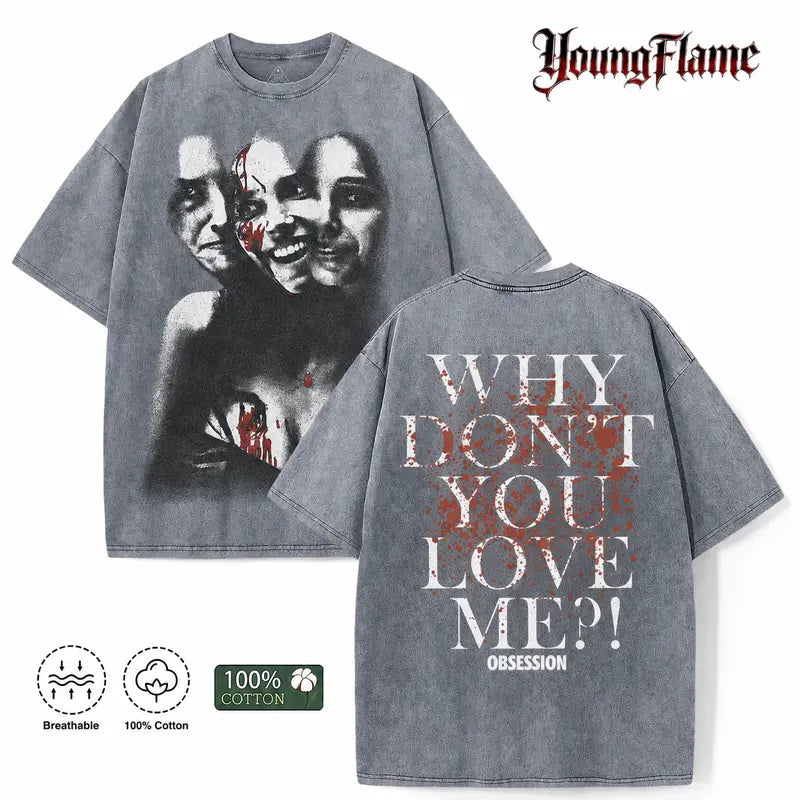 Vintage Psychological Horror Graphic Tee for Dark Streetwear and Summer Outfits