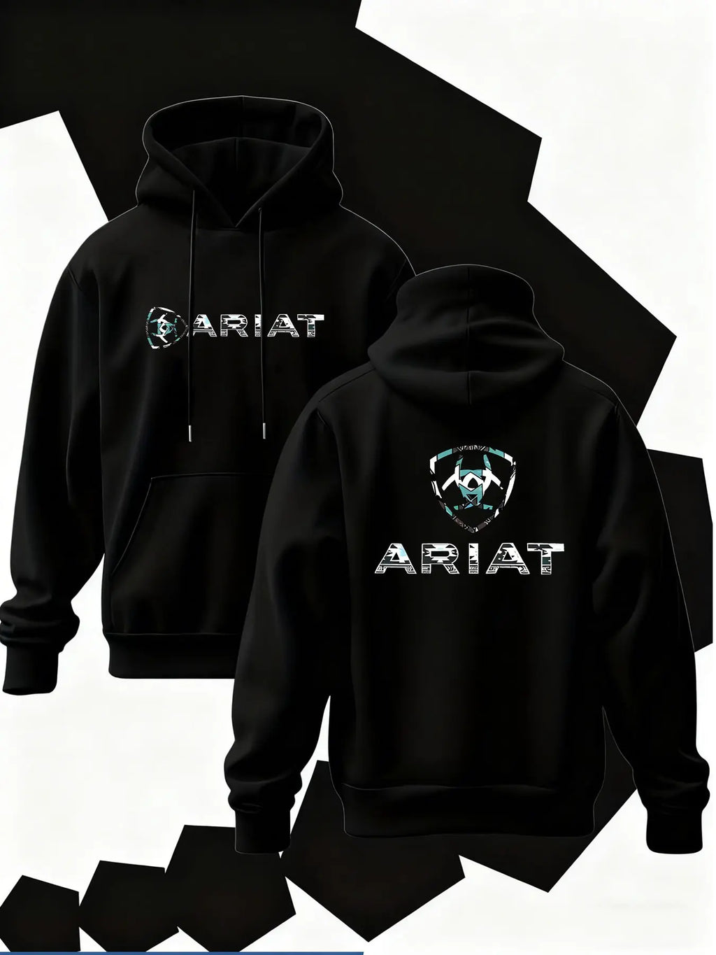 Modern Western Grit: Ariat Aztec-Infill Tech-Style Fleece Hoodie