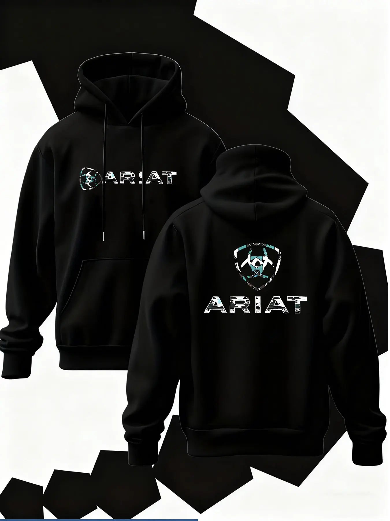 Modern Western Grit: Ariat Aztec-Infill Tech-Style Fleece Hoodie