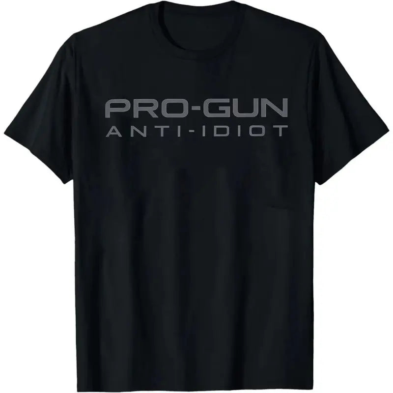 Pro Gun Anti Idiot Graphic Tee for Bold Political Streetwear Outfits