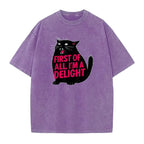 Funny Cat Delight Graphic Tee for Sarcastic Pet Lovers and Casual Outfits