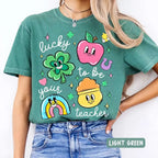 "Lucky To Be Your Teacher" Vintage Retro St. Patrick's Day Comfort Colors Teacher Appreciation Tee