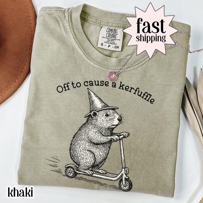 "Off To Cause A Kerfuffle" Funny Meme Shirt | Chaotic Wizard Tee