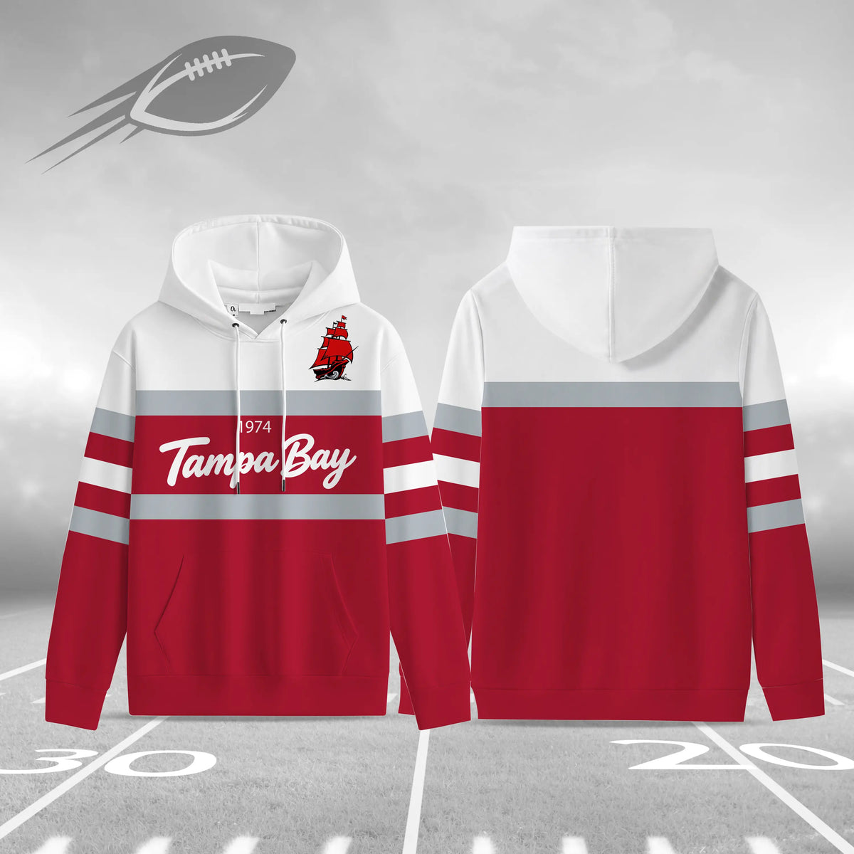 Retro Buffalo Football Hoodie for Game Day Fans and Streetwear Outfits