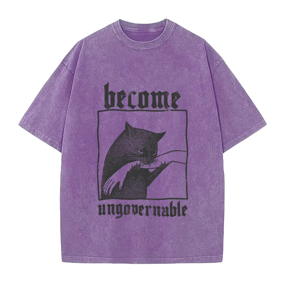 Become Ungovernable Funny Cat Graphic T-Shirt for Pet Lovers