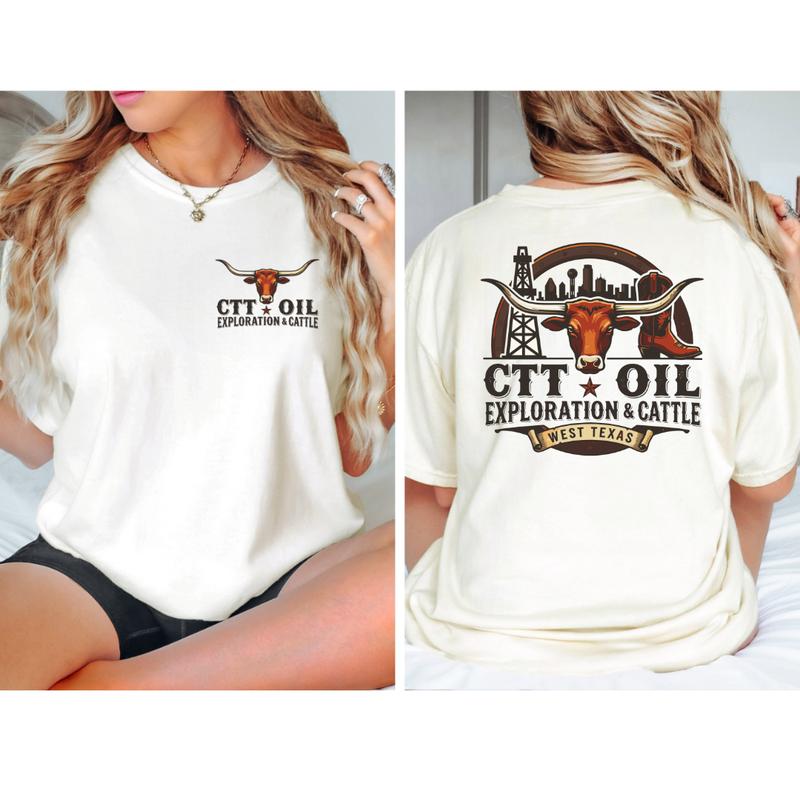 CTT Oil Exploration & Cattle T-Shirt, Hoodie, Sweatshirt  Oilfield Ranch Landman Inspired Workwear Tee