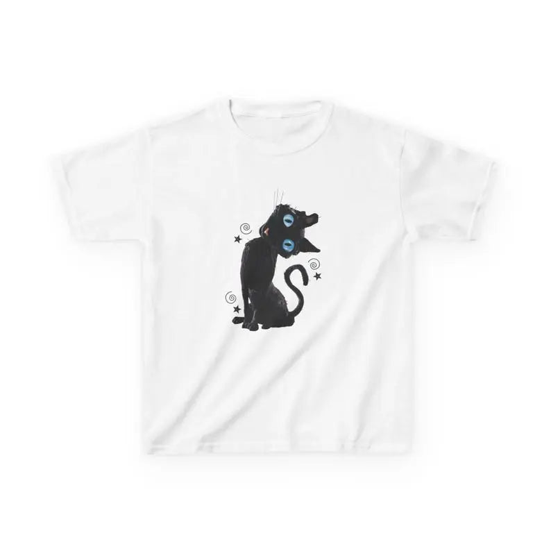 Creepy Cat Graphic Baby Tee with Gothic Horror Style for Halloween Lovers
