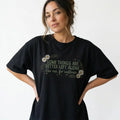 Some Things Are Better Left Alone Funny Floral Graphic T-Shirt