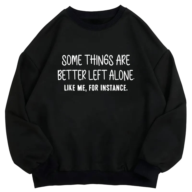 Premium Heavyweight Long Sleeve Sweatshirt with Witty Introverted Humor Print
