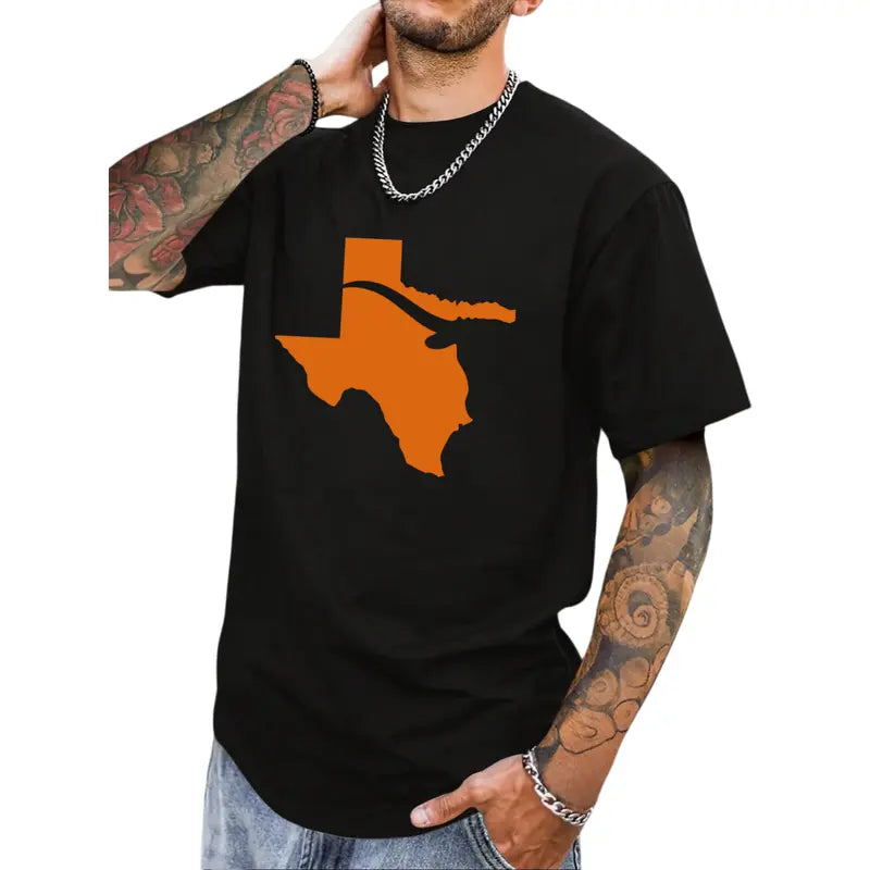 Texas State Map Graphic Tee for Lone Star Fans and Casual Streetwear