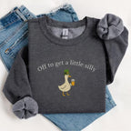 Funny Irish Goose Sweatshirt: "Off To Get A Little Silly" Drinking Apparel