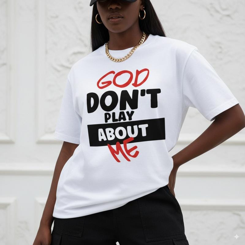 Plus Size "God Don't Play About Me" Tee | Trendy Cotton Unisex Top