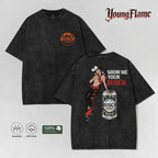 Vintage Pin-Up Beer Graphic Tee for Dive Bar Nights and Retro Streetwear