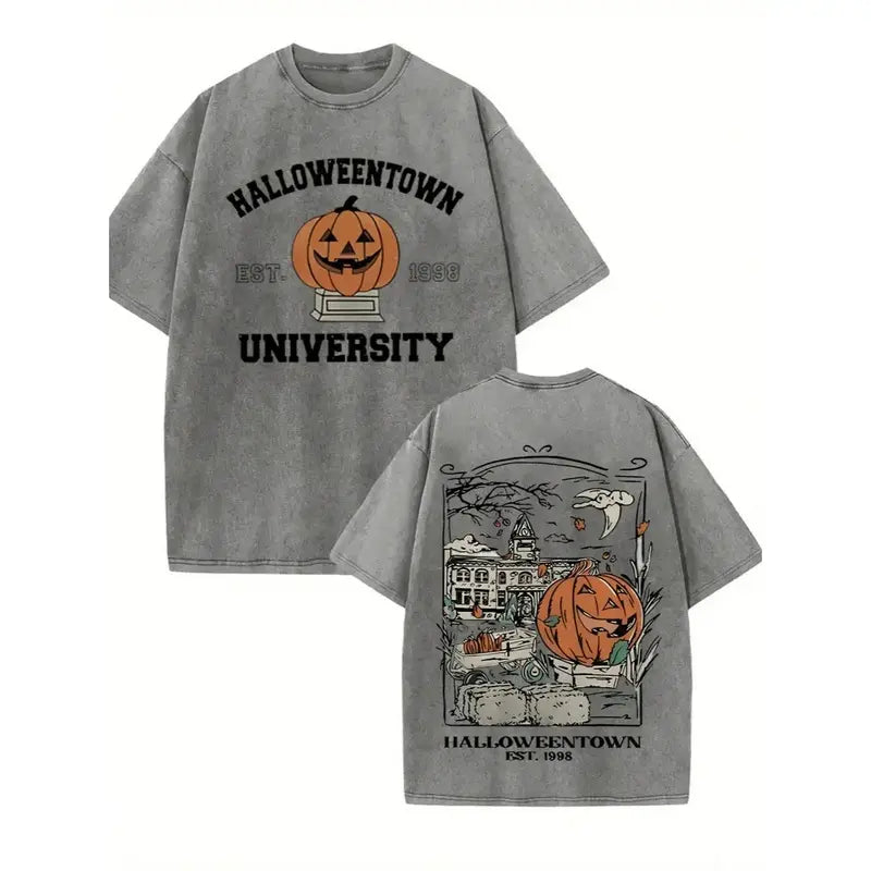 Vintage Halloweentown Pumpkin Graphic Tee Retro Halloween Streetwear Shirt