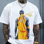 Retro Basketball Legend Tribute Graphic Tee for Streetwear Fans and Gym Outfits